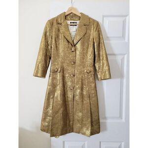 Authentic Dolce Gabbana Gold Brocade Floral Coat IT 40